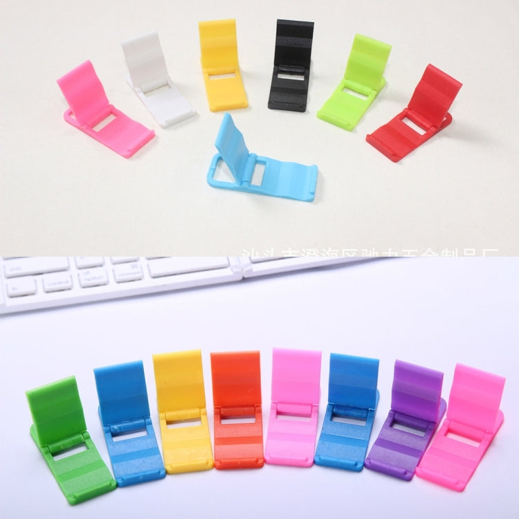 100 PCS Universal Foldable Adjustable L-shape Plastic Desktop Phone Holder Stand for Mobile Phones and Tablets, Size: 4.6 x 1.9 cm, Random Color Delivery