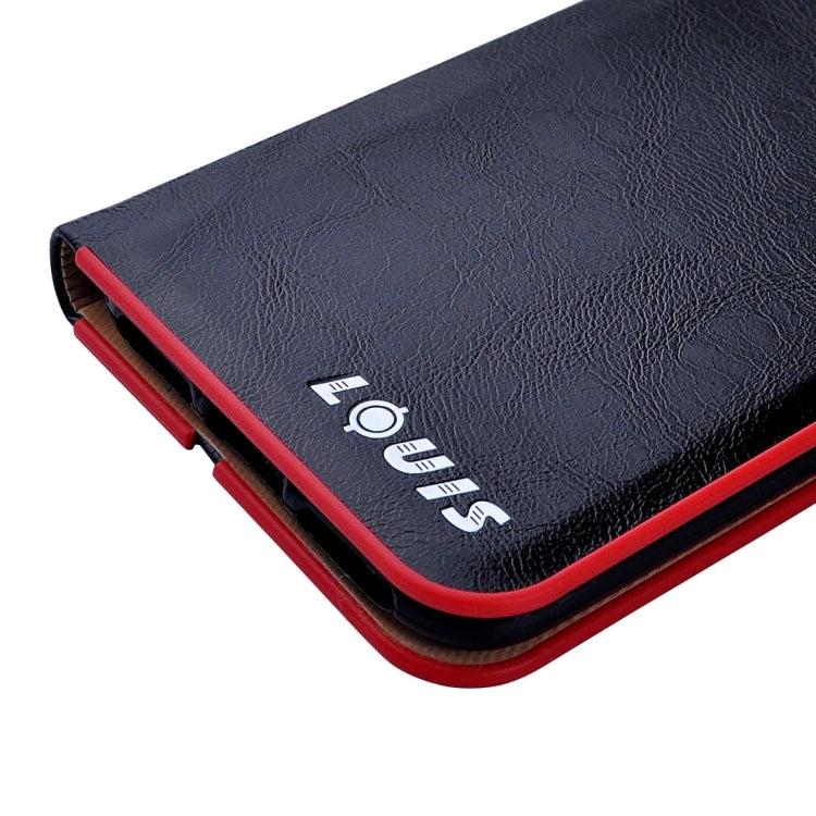 LOUIS for iPhone 6 & iPhone 6s Crystal Texture PC Full Coverage Horizontal Flip Leather Case with Holder & Card Slots(Black)