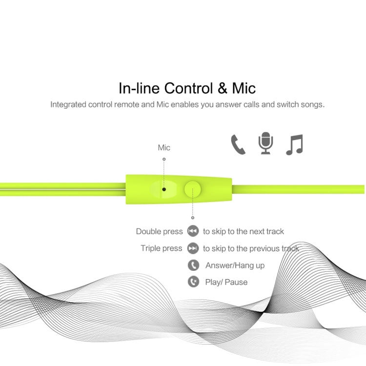 ROCK Y1 1.2M High Quality Stereo HiFi Tone Wire Control Earphone In-ear Headphone with Mic & 3.5mm Earphone Port