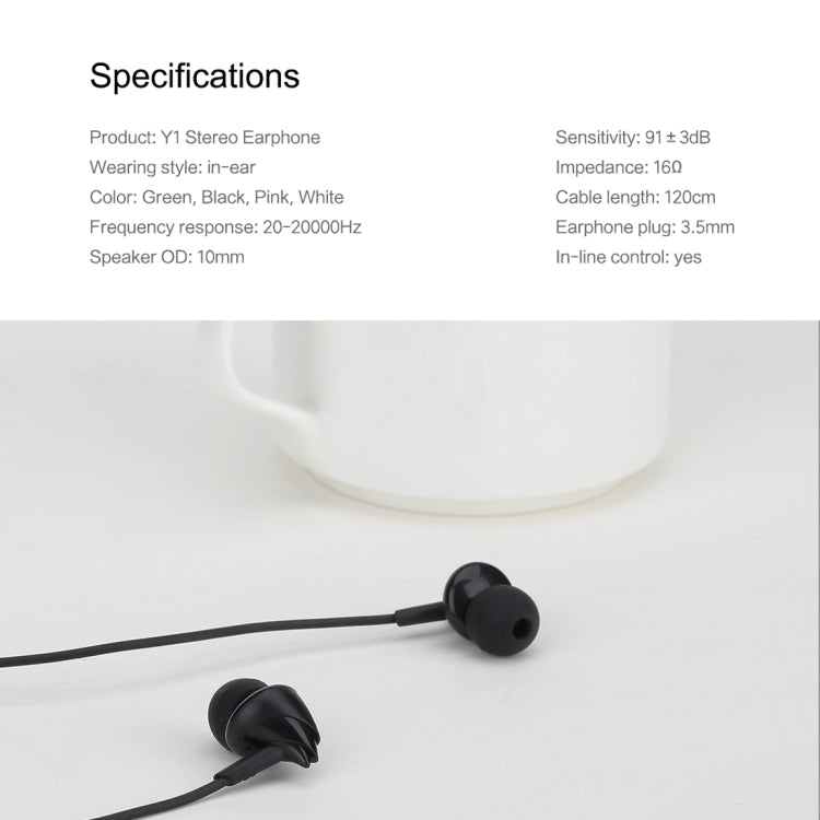 ROCK Y1 1.2M High Quality Stereo HiFi Tone Wire Control Earphone In-ear Headphone with Mic & 3.5mm Earphone Port