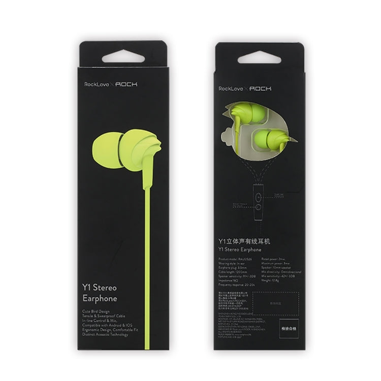 ROCK Y1 1.2M High Quality Stereo HiFi Tone Wire Control Earphone In-ear Headphone with Mic & 3.5mm Earphone Port