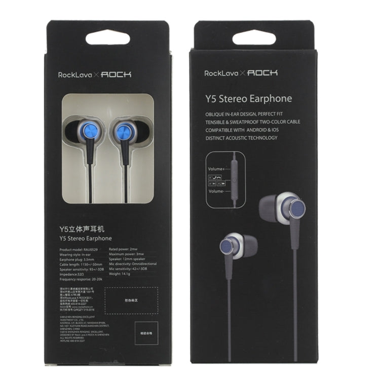 ROCK Y5 1.2M High Quality Stereo HiFi Tone Wire Control Earphone In-ear Headphone with Mic & 3.5mm Earphone Port, For iPhone & Samsung & HTC & Sony & Huawei & Xiaomi & Meizu and other Android Smart Phones & MP3 & Tablets
