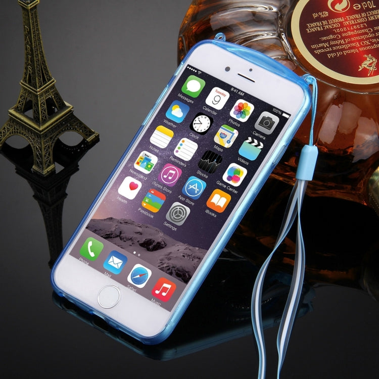 For iPhone 6 & 6s Rabbit Ear Diamond Encrusted Transparent TPU Protective Case with Lanyard & Holder
