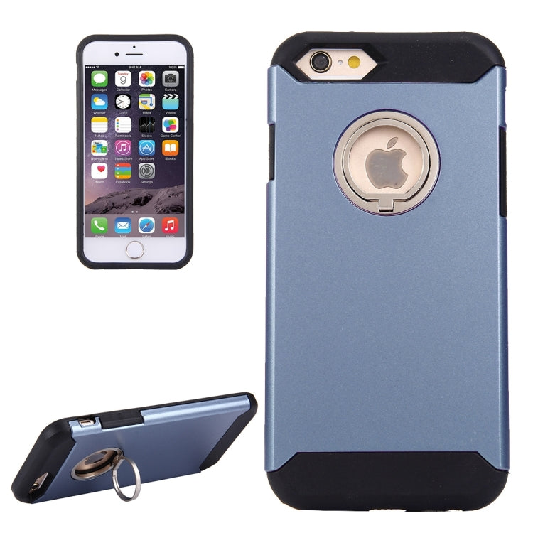 For iPhone 6 & 6s Anti-Drop Shockproof Dual Layer TPU + PC Protective Case with Hidden Ring Holder