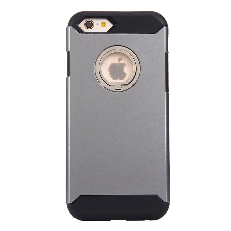 For iPhone 6 & 6s Anti-Drop Shockproof Dual Layer TPU + PC Protective Case with Hidden Ring Holder