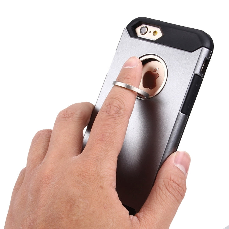 For iPhone 6 & 6s Anti-Drop Shockproof Dual Layer TPU + PC Protective Case with Hidden Ring Holder