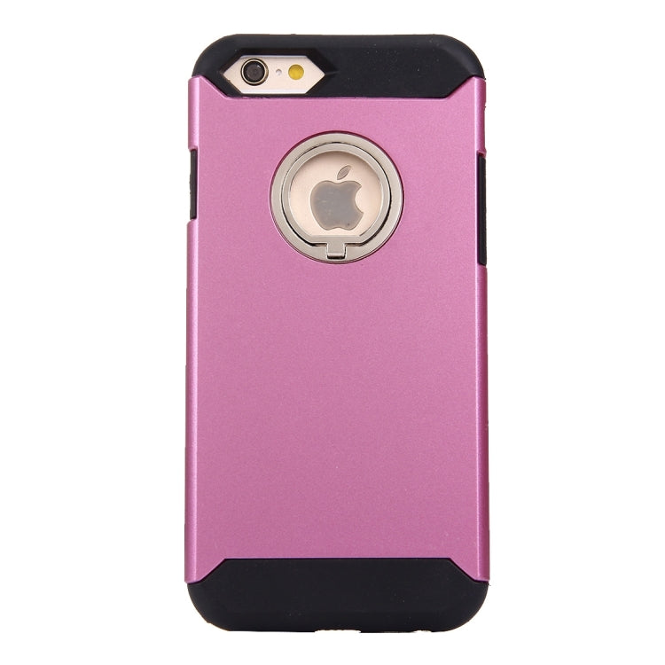 For iPhone 6 & 6s Anti-Drop Shockproof Dual Layer TPU + PC Protective Case with Hidden Ring Holder