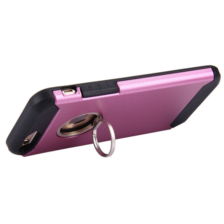 For iPhone 6 & 6s Anti-Drop Shockproof Dual Layer TPU + PC Protective Case with Hidden Ring Holder