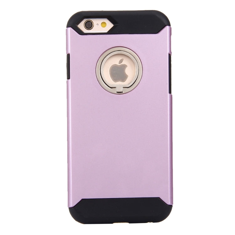 For iPhone 6 & 6s Anti-Drop Shockproof Dual Layer TPU + PC Protective Case with Hidden Ring Holder