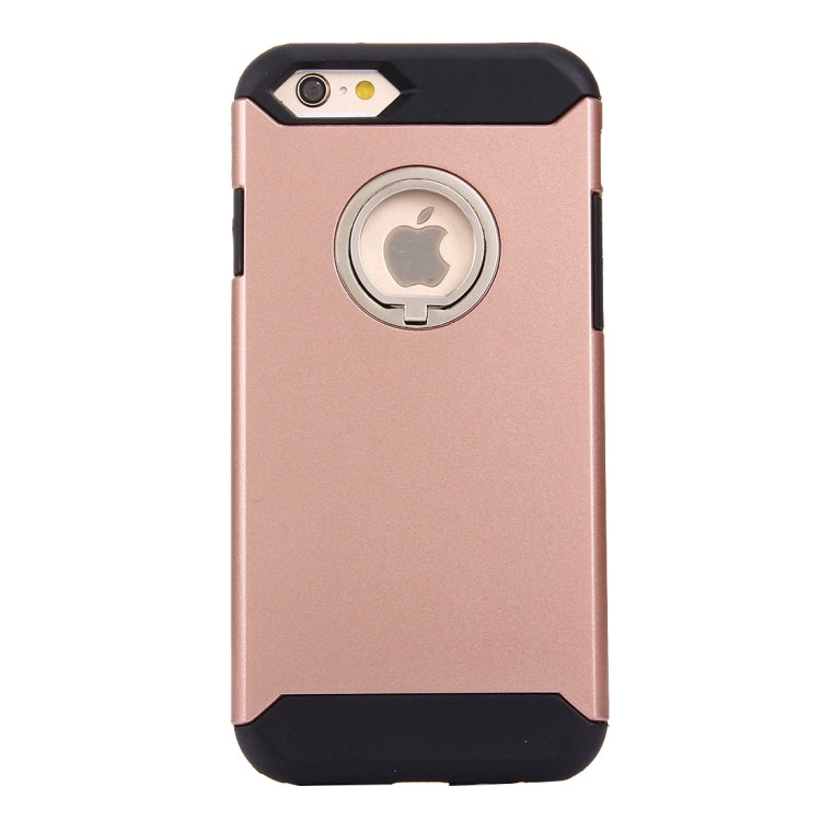 For iPhone 6 & 6s Anti-Drop Shockproof Dual Layer TPU + PC Protective Case with Hidden Ring Holder