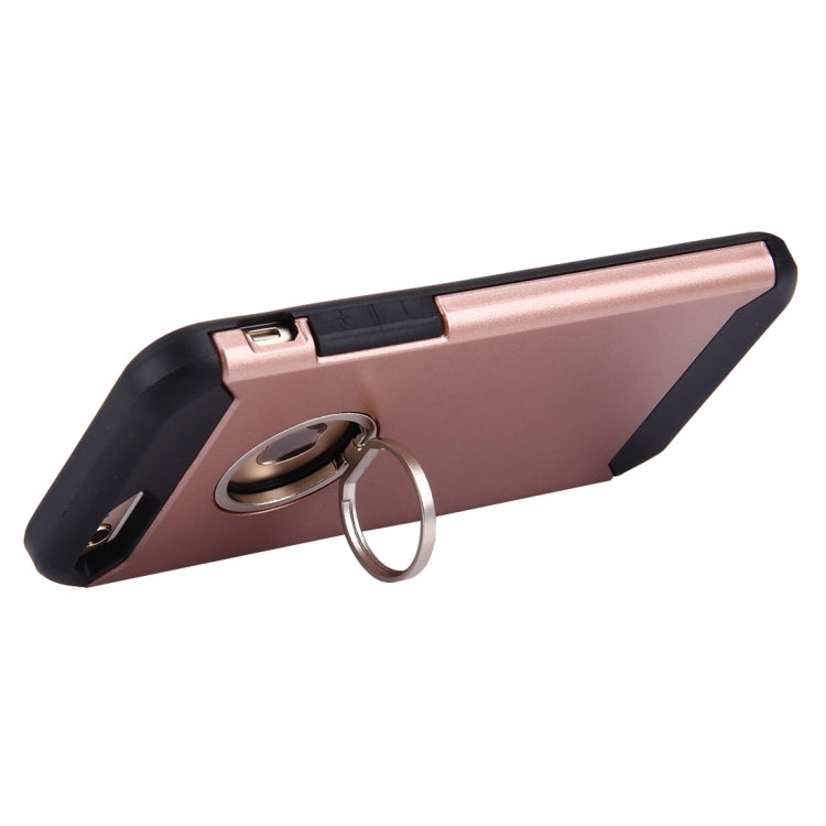 For iPhone 6 & 6s Anti-Drop Shockproof Dual Layer TPU + PC Protective Case with Hidden Ring Holder