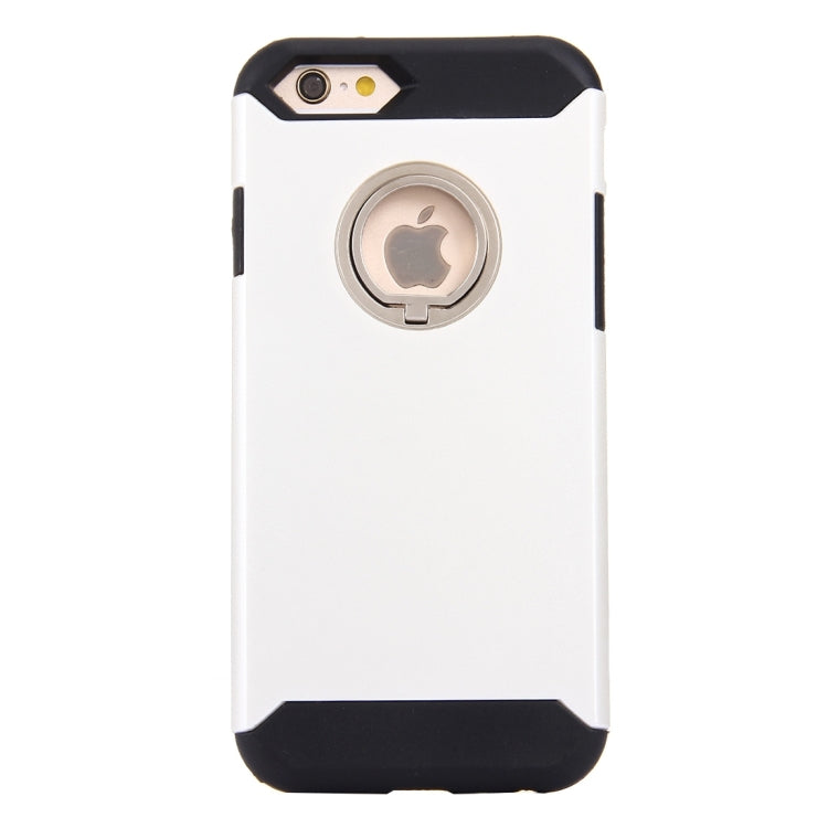 For iPhone 6 & 6s Anti-Drop Shockproof Dual Layer TPU + PC Protective Case with Hidden Ring Holder