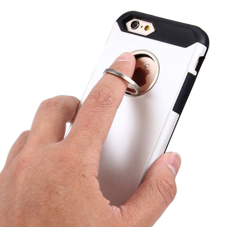 For iPhone 6 & 6s Anti-Drop Shockproof Dual Layer TPU + PC Protective Case with Hidden Ring Holder