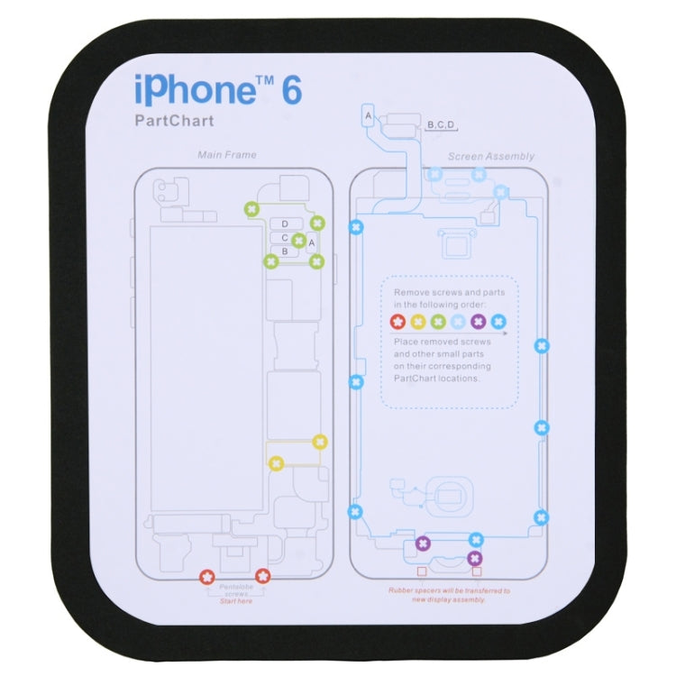 Magnetic Memory Screws Mat For iPhone 6 , Size: 27.7cm x 15.9cm