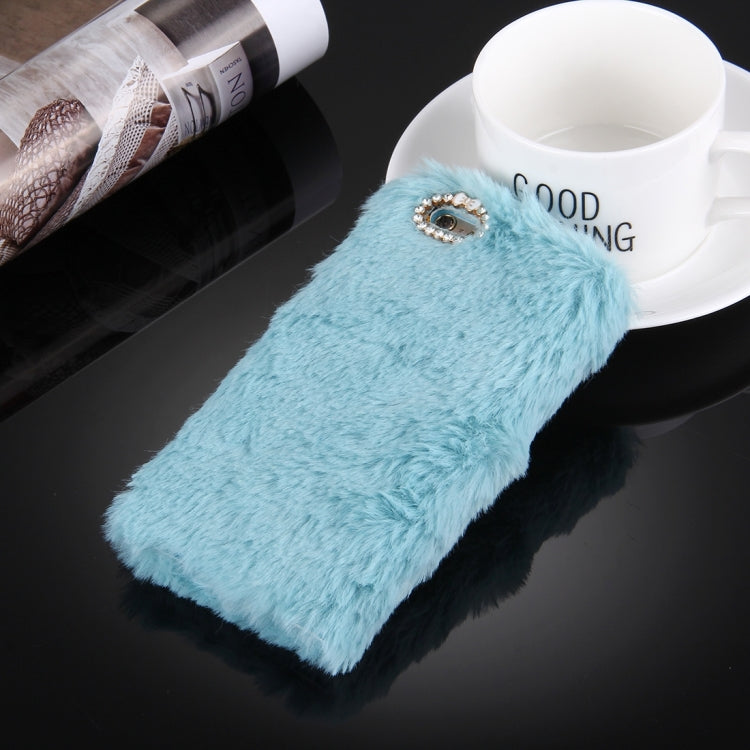 For iPhone 6 & 6s Rabbit Hair Diamond Encrusted Horizontal Flip Leather Case with Holder & Card Slots & Wallet &