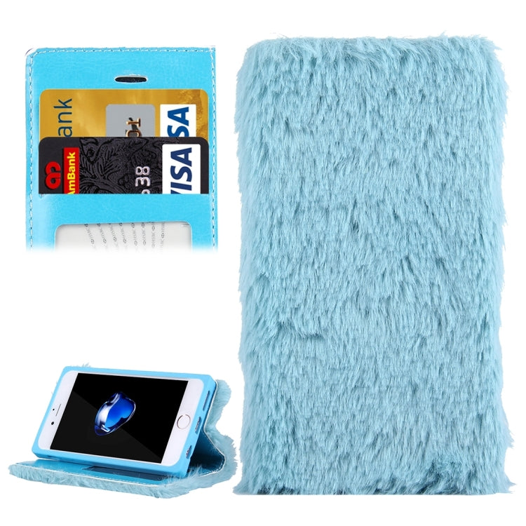 For iPhone 6 & 6s Rabbit Hair Diamond Encrusted Horizontal Flip Leather Case with Holder & Card Slots & Wallet &