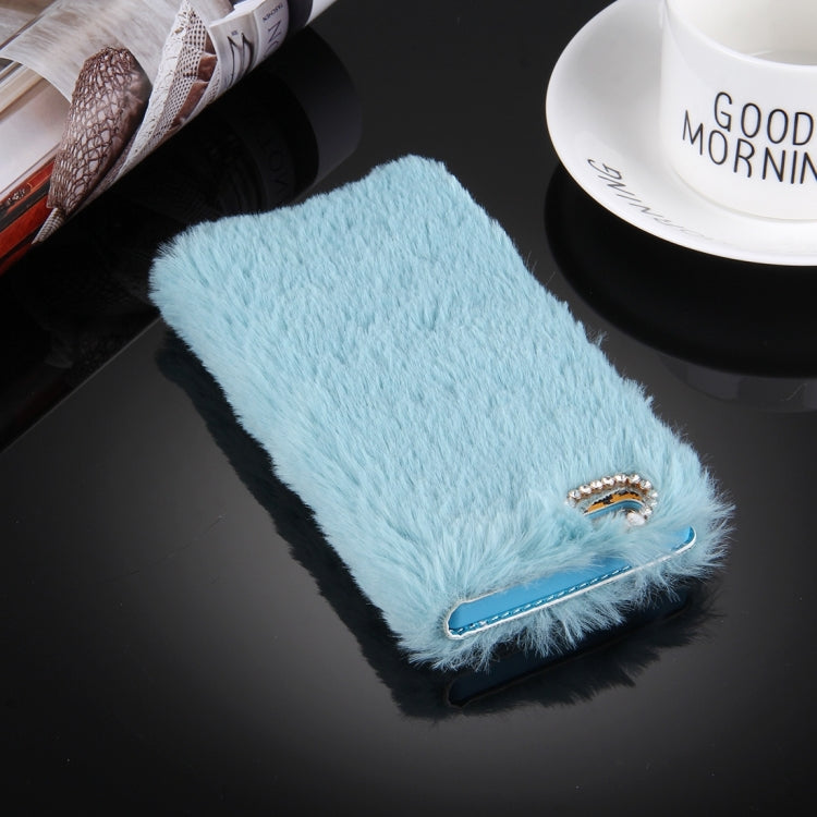 For iPhone 6 & 6s Rabbit Hair Diamond Encrusted Horizontal Flip Leather Case with Holder & Card Slots & Wallet &