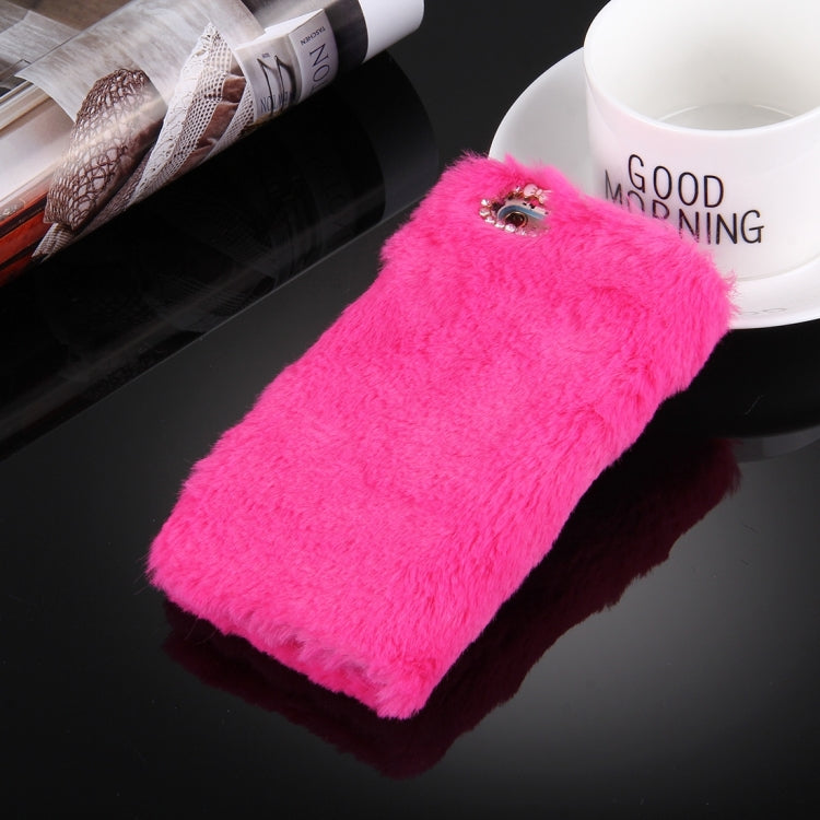 For iPhone 6 & 6s Rabbit Hair Diamond Encrusted Horizontal Flip Leather Case with Holder & Card Slots & Wallet &