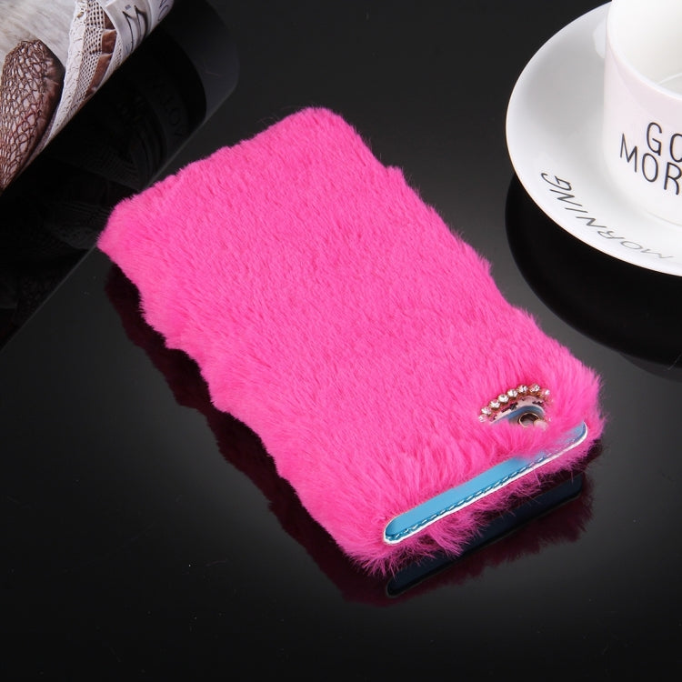 For iPhone 6 & 6s Rabbit Hair Diamond Encrusted Horizontal Flip Leather Case with Holder & Card Slots & Wallet &