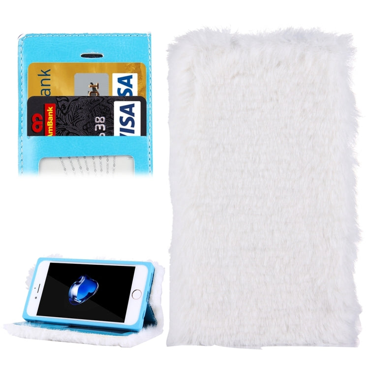 For iPhone 6 & 6s Rabbit Hair Diamond Encrusted Horizontal Flip Leather Case with Holder & Card Slots & Wallet &
