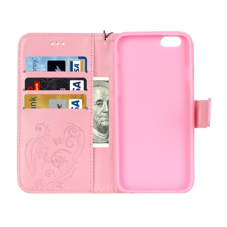 For iPhone 6 & 6s Heart Diamond Encrusted Flowers Embossing Horizontal Flip Leather Case with Holder & Card Slots & Wallet & Lanyard
