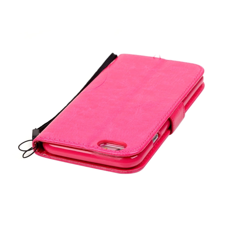 For iPhone 6 & 6s Heart Diamond Encrusted Flowers Embossing Horizontal Flip Leather Case with Holder & Card Slots & Wallet & Lanyard
