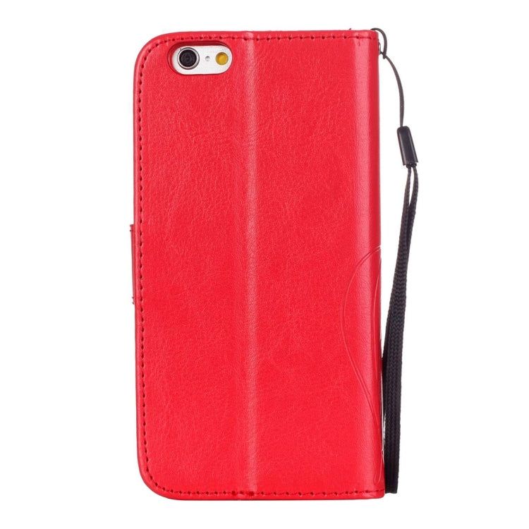 For iPhone 6 & 6s Heart Diamond Encrusted Flowers Embossing Horizontal Flip Leather Case with Holder & Card Slots & Wallet & Lanyard