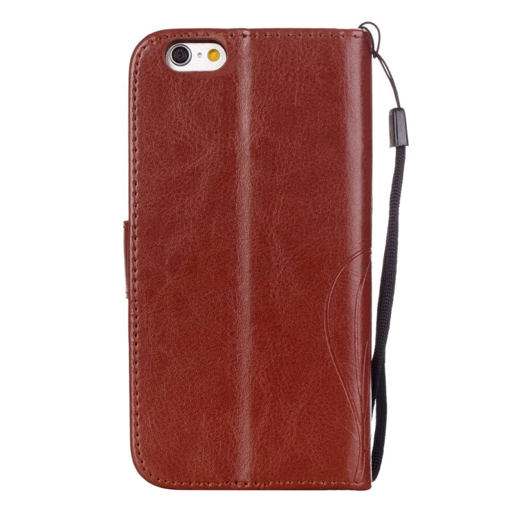 For iPhone 6 & 6s Heart Diamond Encrusted Flowers Embossing Horizontal Flip Leather Case with Holder & Card Slots & Wallet & Lanyard