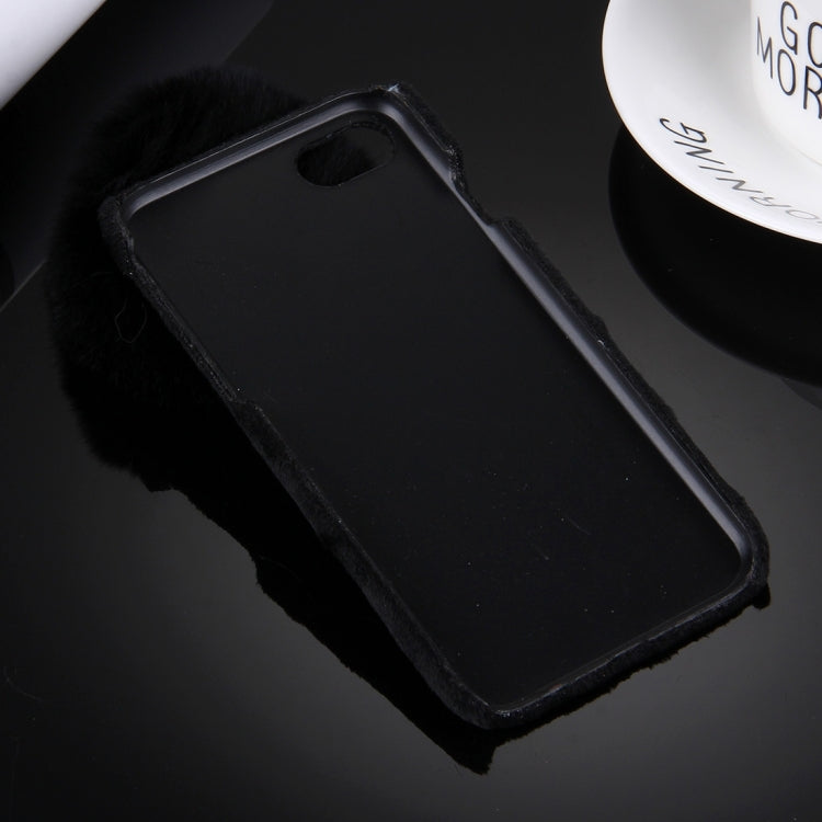 For iPhone 6 & 6s Plush Cloth Cover PC Protective Case with Furry Ball Chain Pendant
