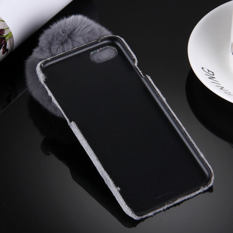 For iPhone 6 & 6s Plush Cloth Cover PC Protective Case with Furry Ball Chain Pendant