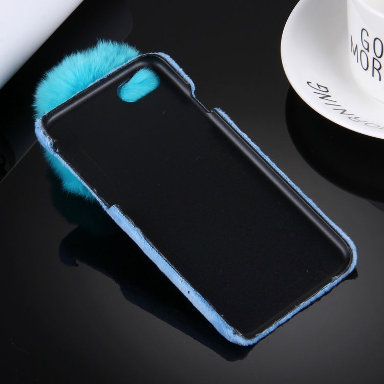For iPhone 6 & 6s Plush Cloth Cover PC Protective Case with Furry Ball Chain Pendant
