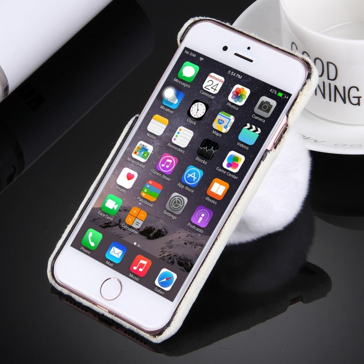 For iPhone 6 & 6s Plush Cloth Cover PC Protective Case with Furry Ball Chain Pendant