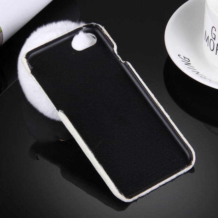 For iPhone 6 & 6s Plush Cloth Cover PC Protective Case with Furry Ball Chain Pendant