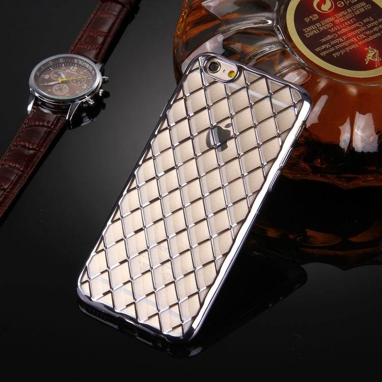 For iPhone 6 & 6s Argyles Texture Electroplating Soft TPU Protective Cover Case