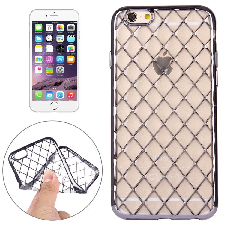 For iPhone 6 & 6s Argyles Texture Electroplating Soft TPU Protective Cover Case