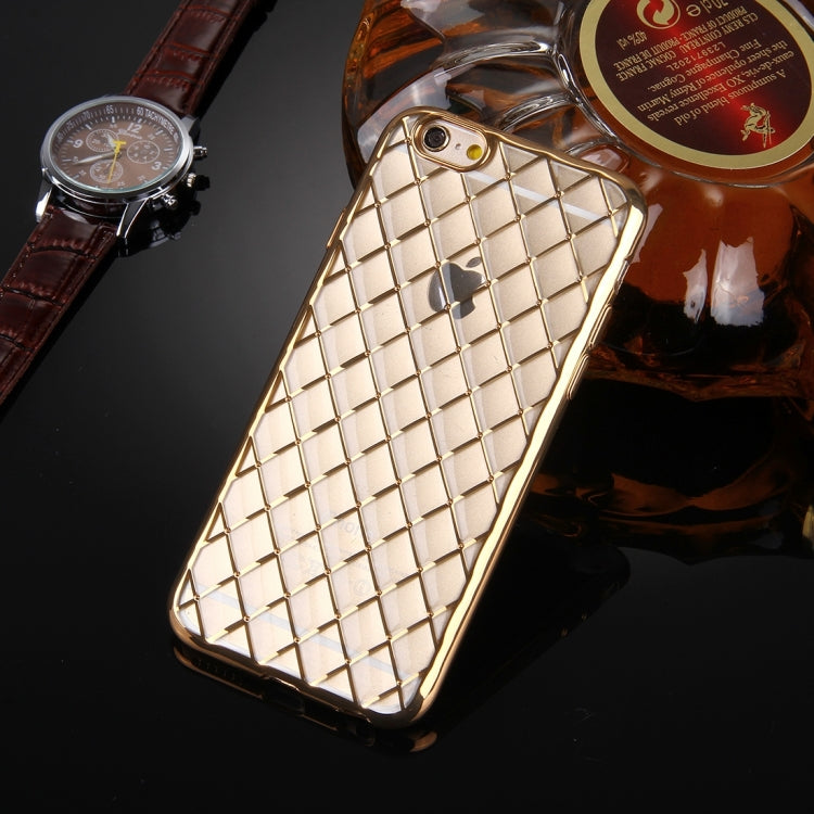 For iPhone 6 & 6s Argyles Texture Electroplating Soft TPU Protective Cover Case