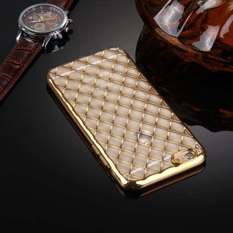 For iPhone 6 & 6s Argyles Texture Electroplating Soft TPU Protective Cover Case