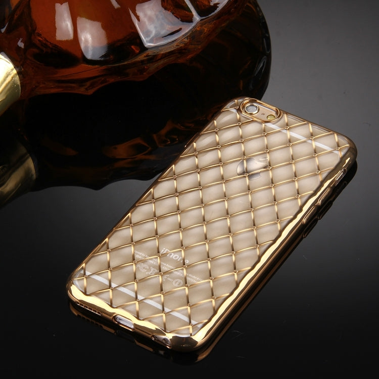 For iPhone 6 & 6s Argyles Texture Electroplating Soft TPU Protective Cover Case