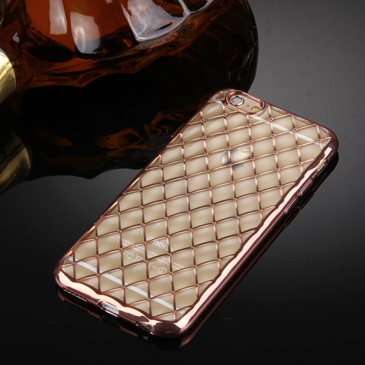For iPhone 6 & 6s Argyles Texture Electroplating Soft TPU Protective Cover Case