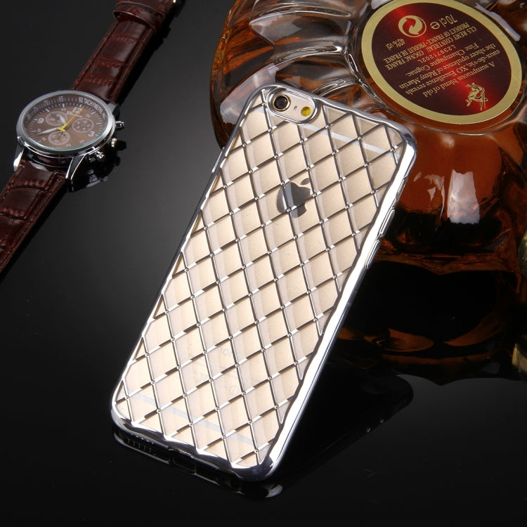 For iPhone 6 & 6s Argyles Texture Electroplating Soft TPU Protective Cover Case