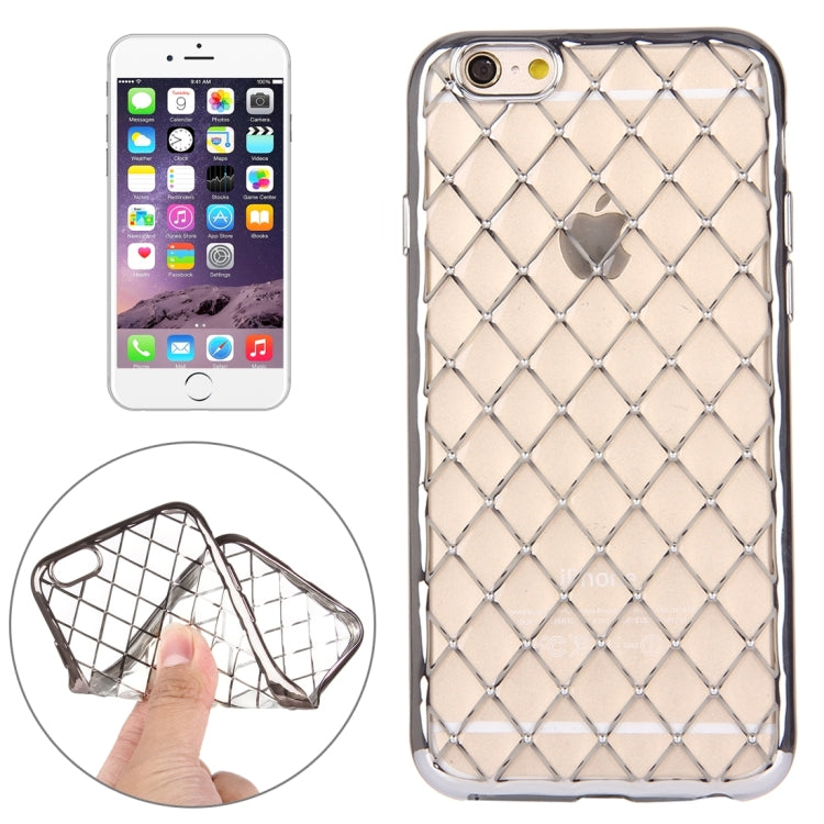 For iPhone 6 & 6s Argyles Texture Electroplating Soft TPU Protective Cover Case