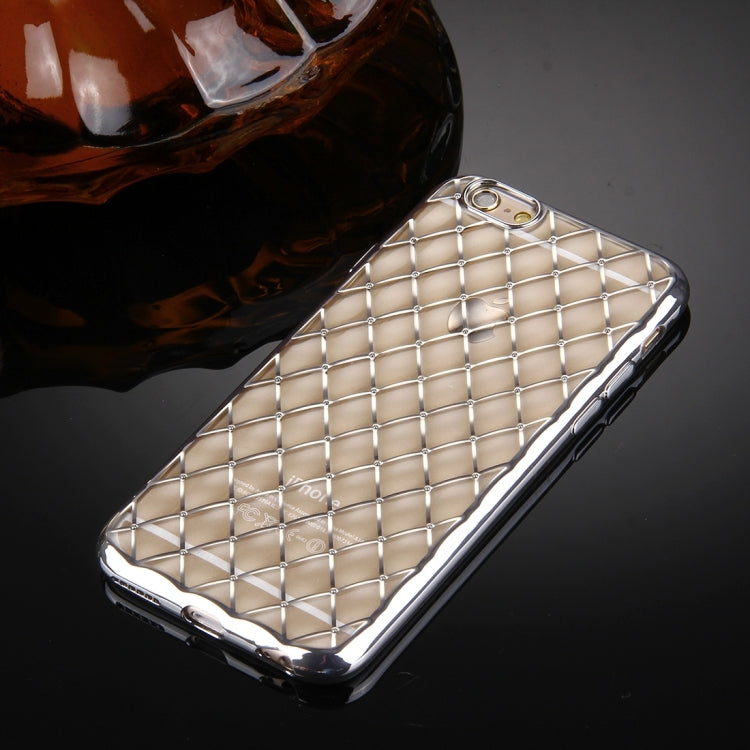 For iPhone 6 & 6s Argyles Texture Electroplating Soft TPU Protective Cover Case
