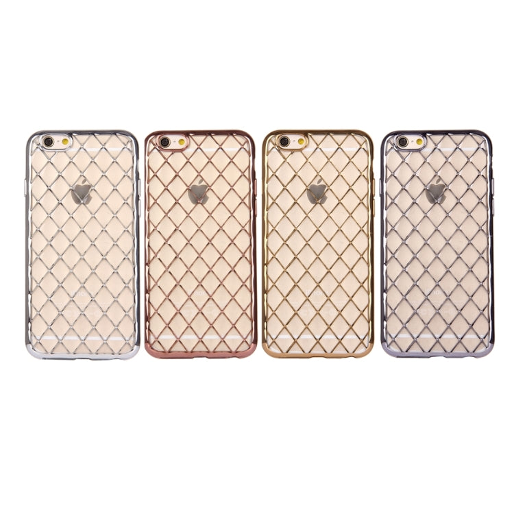 For iPhone 6 & 6s Argyles Texture Electroplating Soft TPU Protective Cover Case