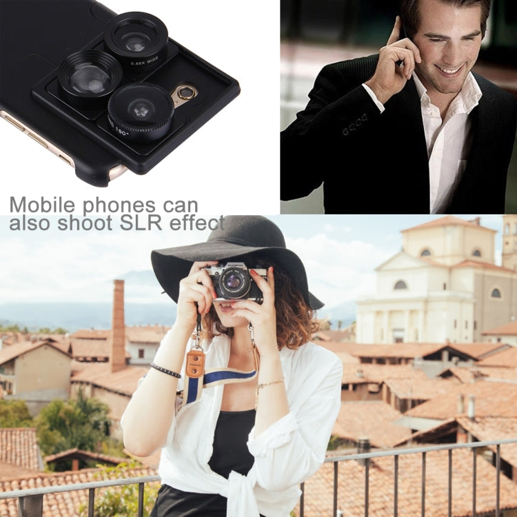 PICKOGEN 4 in 1 0.65X Wide Angle & 180 Degree CD HAWK EYE LENS & 2X iZiZ Telephoto Lens & Phone Case Camera Lens Phone Case for iphone 6 / 6s