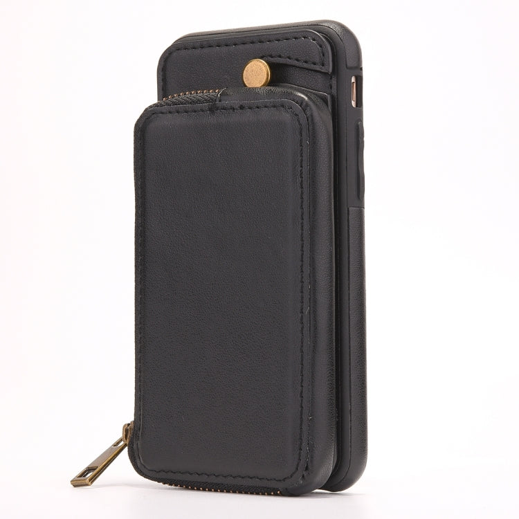 For iPhone 6 & 6s Removable Rotation TPU + Leather Protective Case with Zipper Wallet Bag