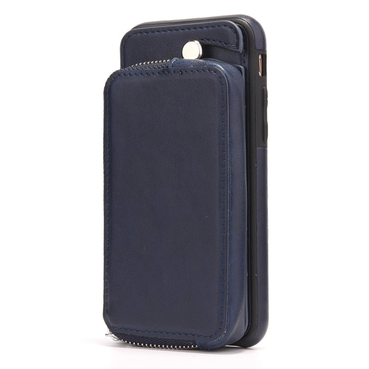 For iPhone 6 & 6s Removable Rotation TPU + Leather Protective Case with Zipper Wallet Bag