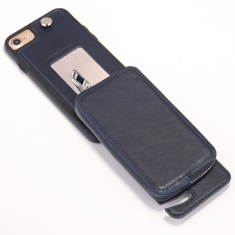 For iPhone 6 & 6s Removable Rotation TPU + Leather Protective Case with Zipper Wallet Bag