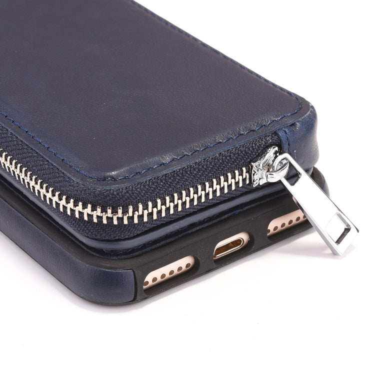 For iPhone 6 & 6s Removable Rotation TPU + Leather Protective Case with Zipper Wallet Bag