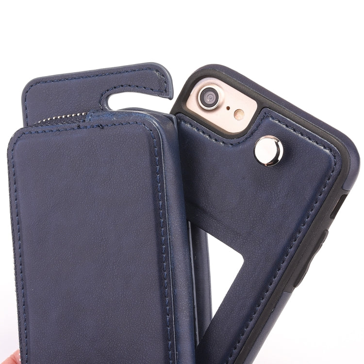 For iPhone 6 & 6s Removable Rotation TPU + Leather Protective Case with Zipper Wallet Bag