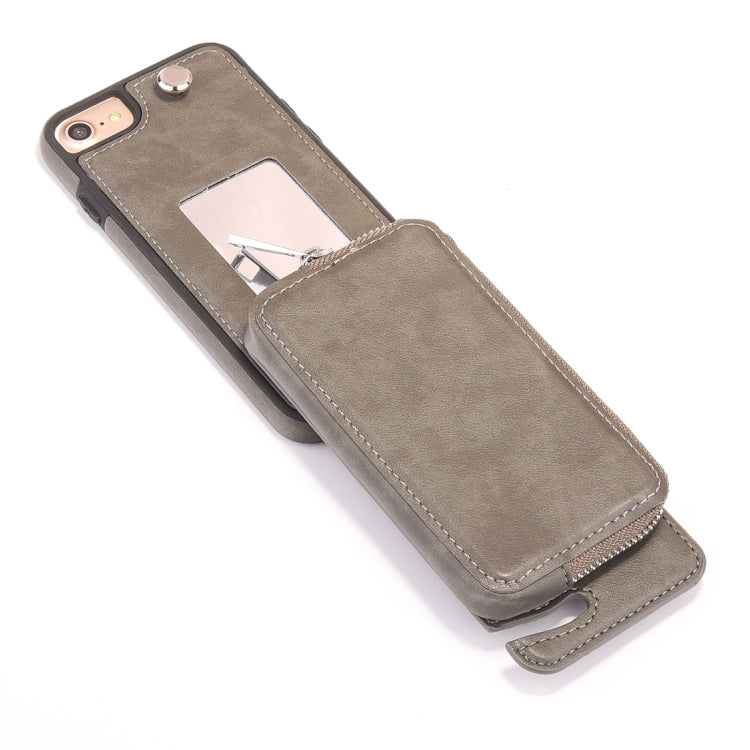 For iPhone 6 & 6s Removable Rotation TPU + Leather Protective Case with Zipper Wallet Bag